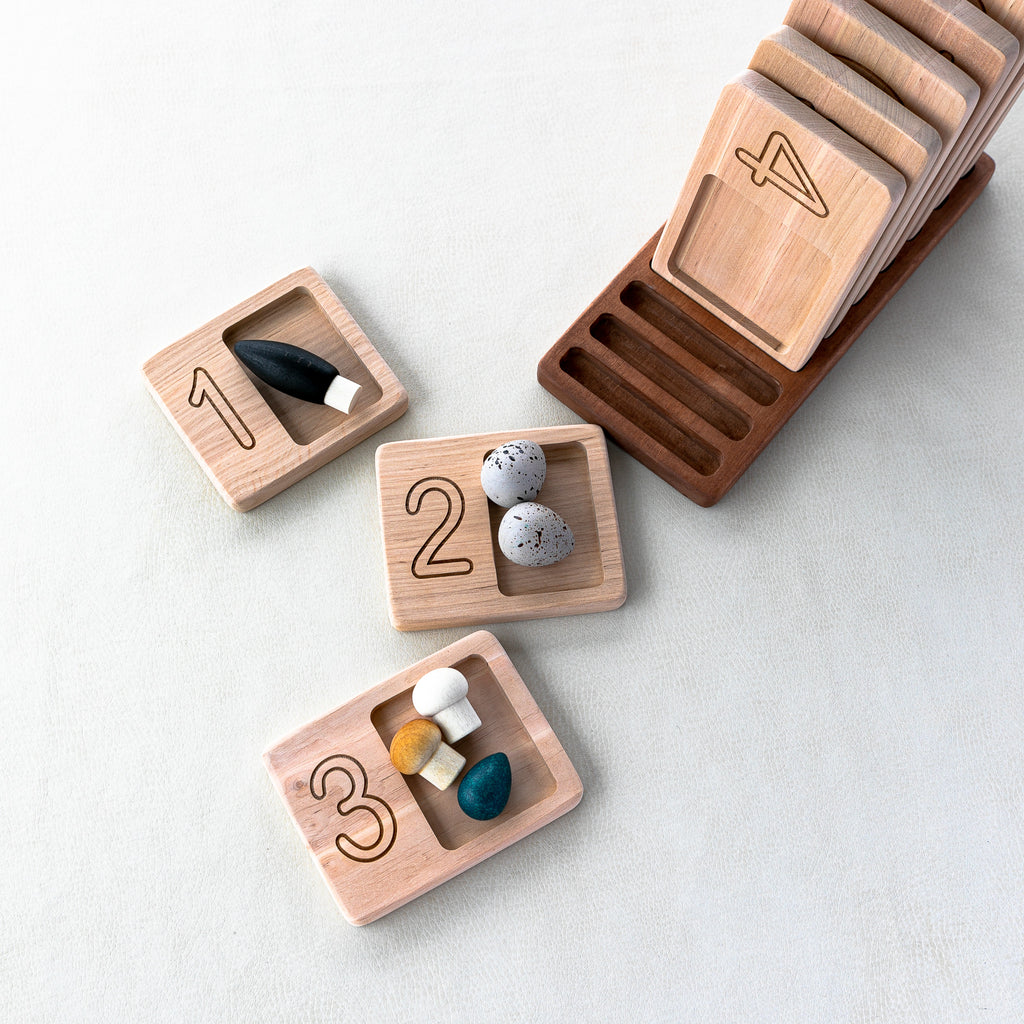 Wooden Number Trays