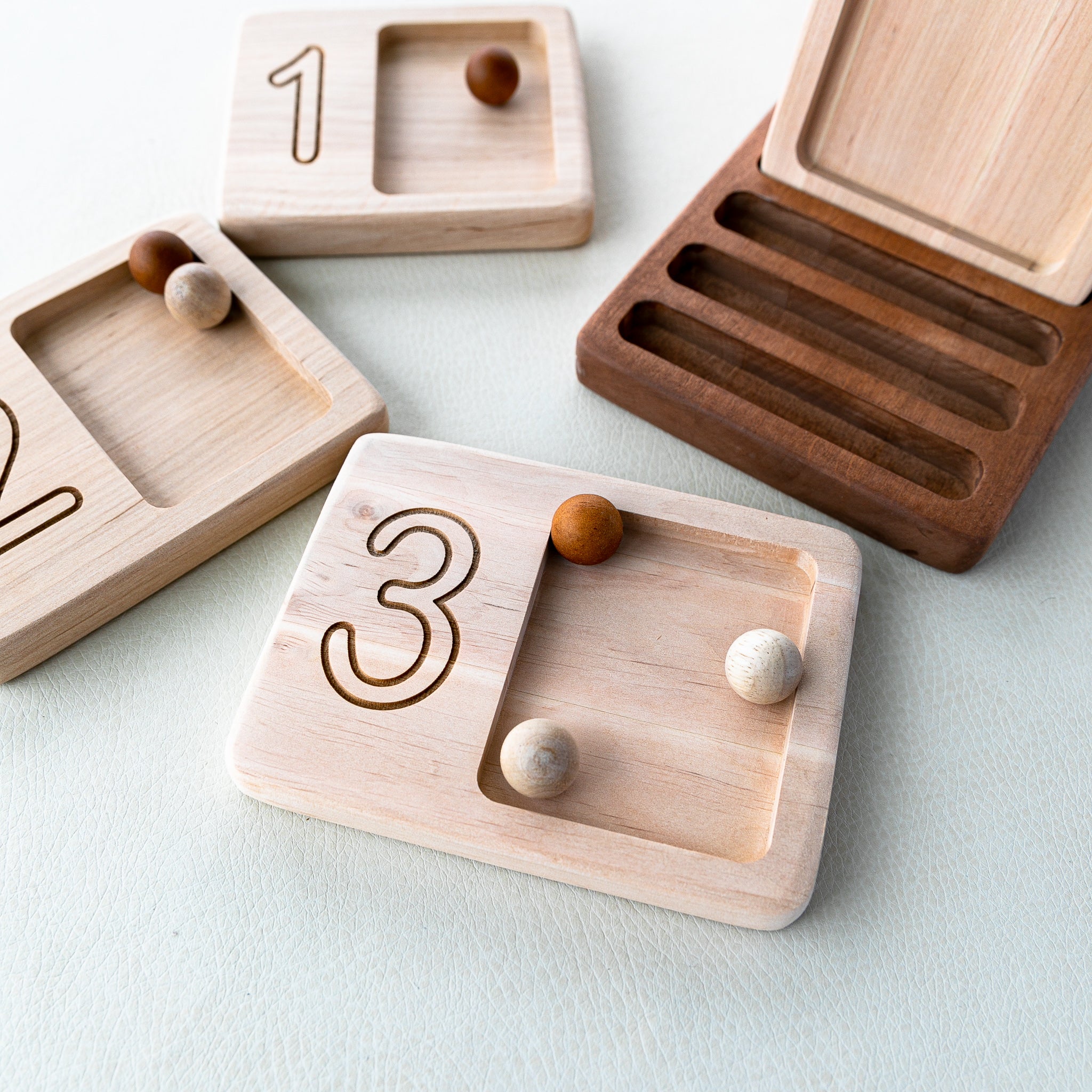 Wooden Number Trays
