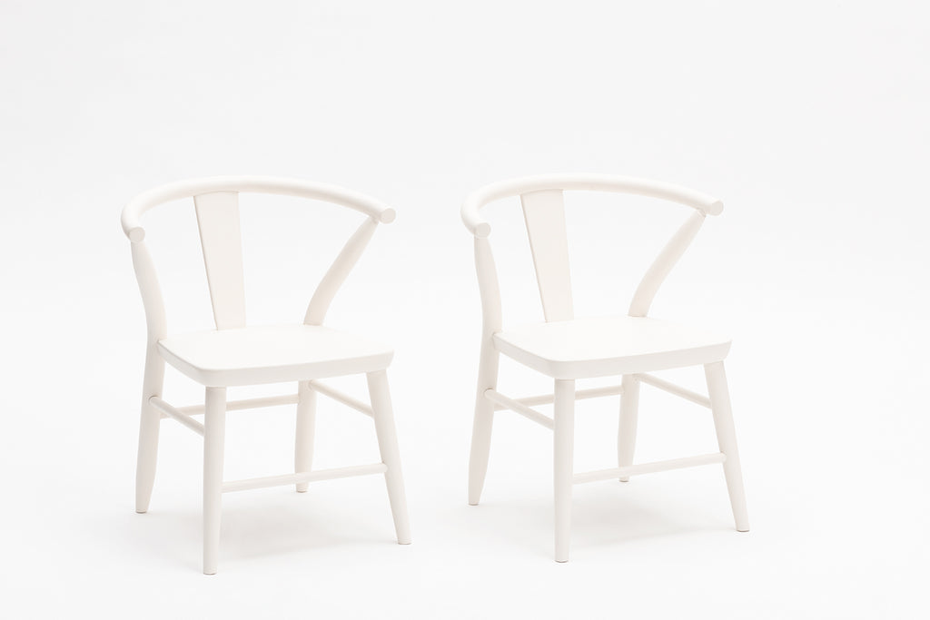 Wooden Play Chairs (Pair) - White 1