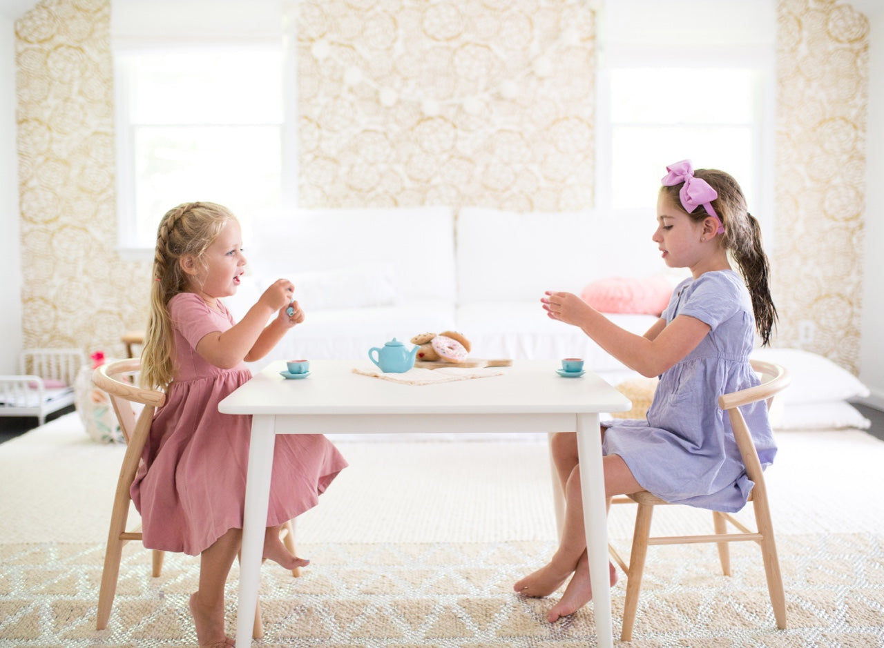 Wooden Play Chairs (Pair) - White 5
