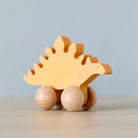 Wooden Rolling Dinosaur - Stegosaurus