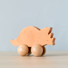 Wooden Rolling Dinosaur - Triceratops