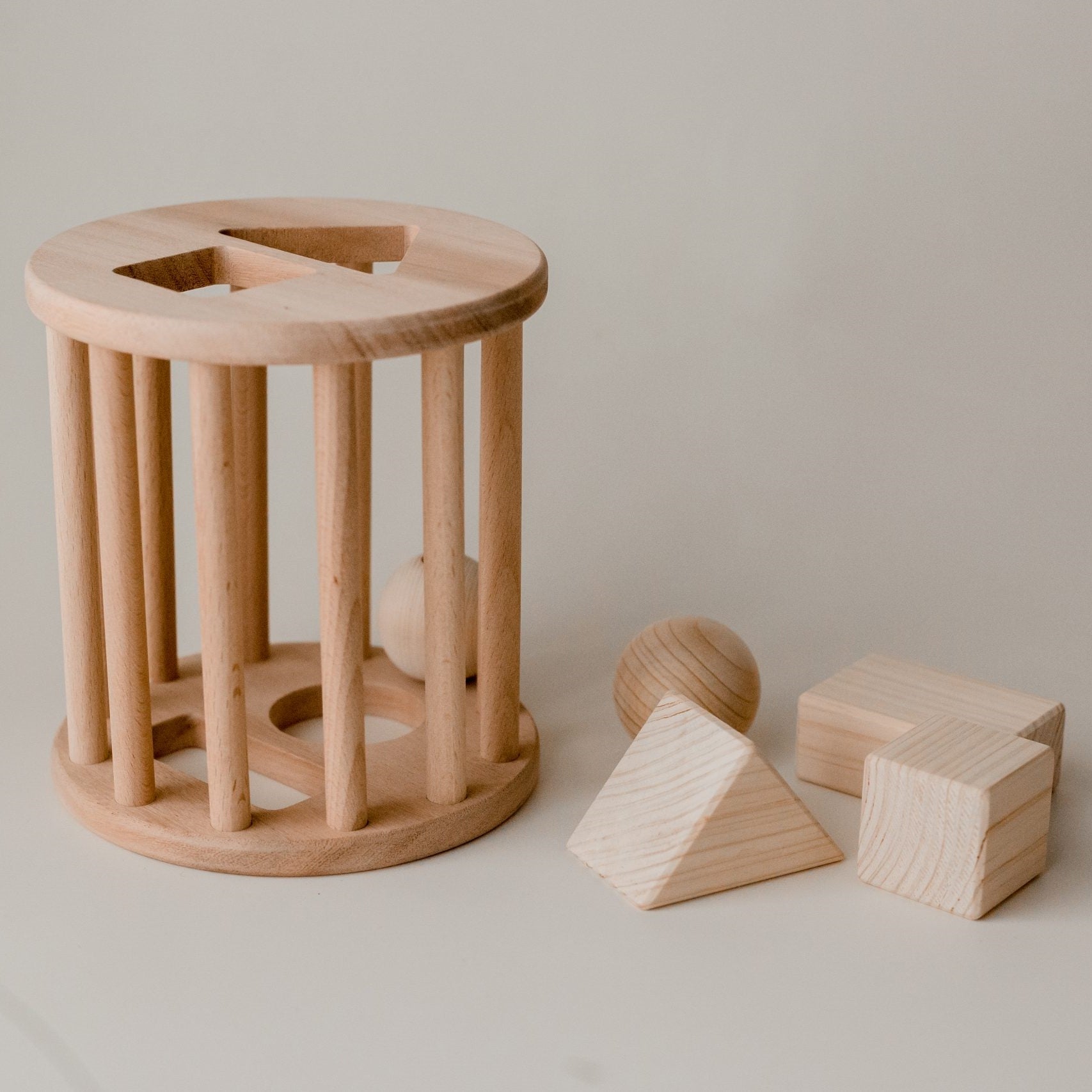 Wooden Rolling Shape Sorter 