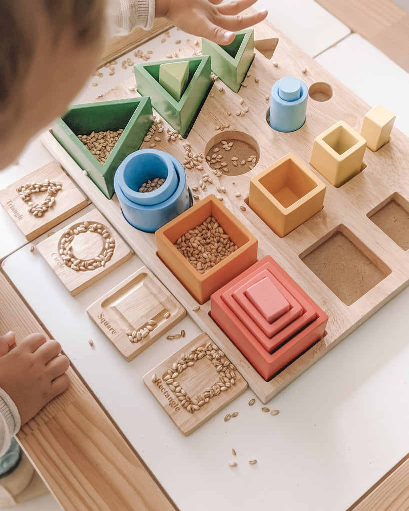 Wooden Stacking and Nesting Shapes Puzzle