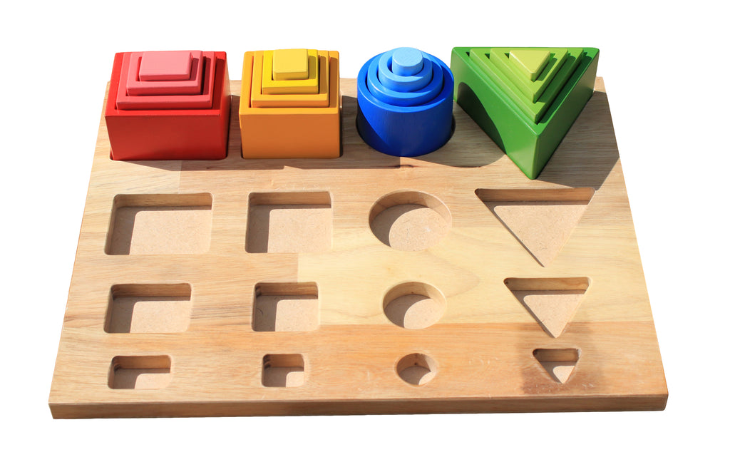Wooden Stacking and Nesting Shapes Puzzle
