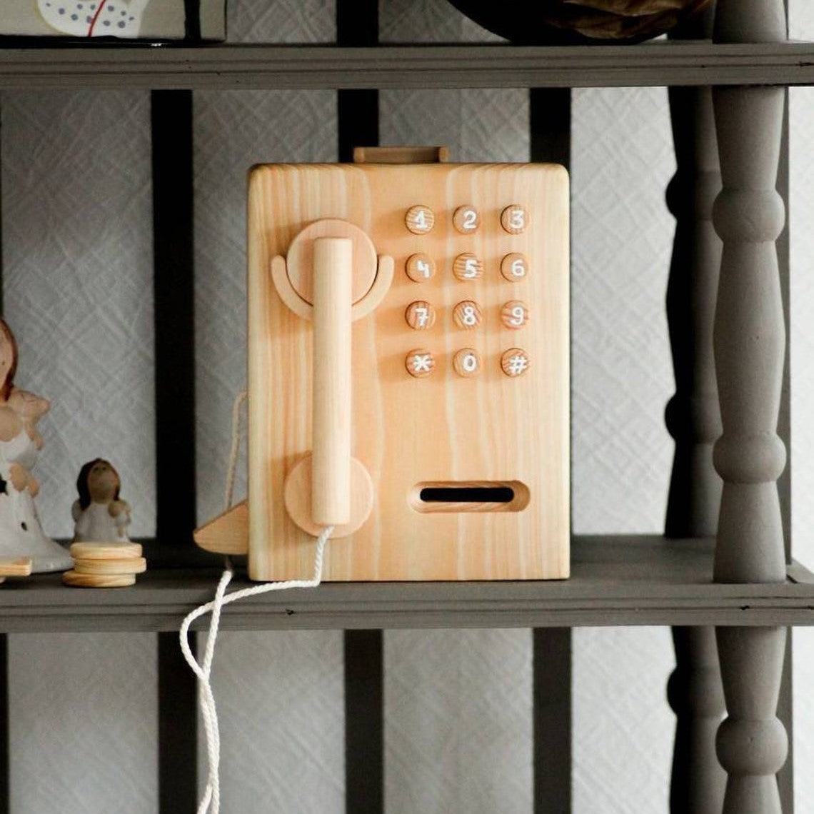 Wooden Toy Pay Phone