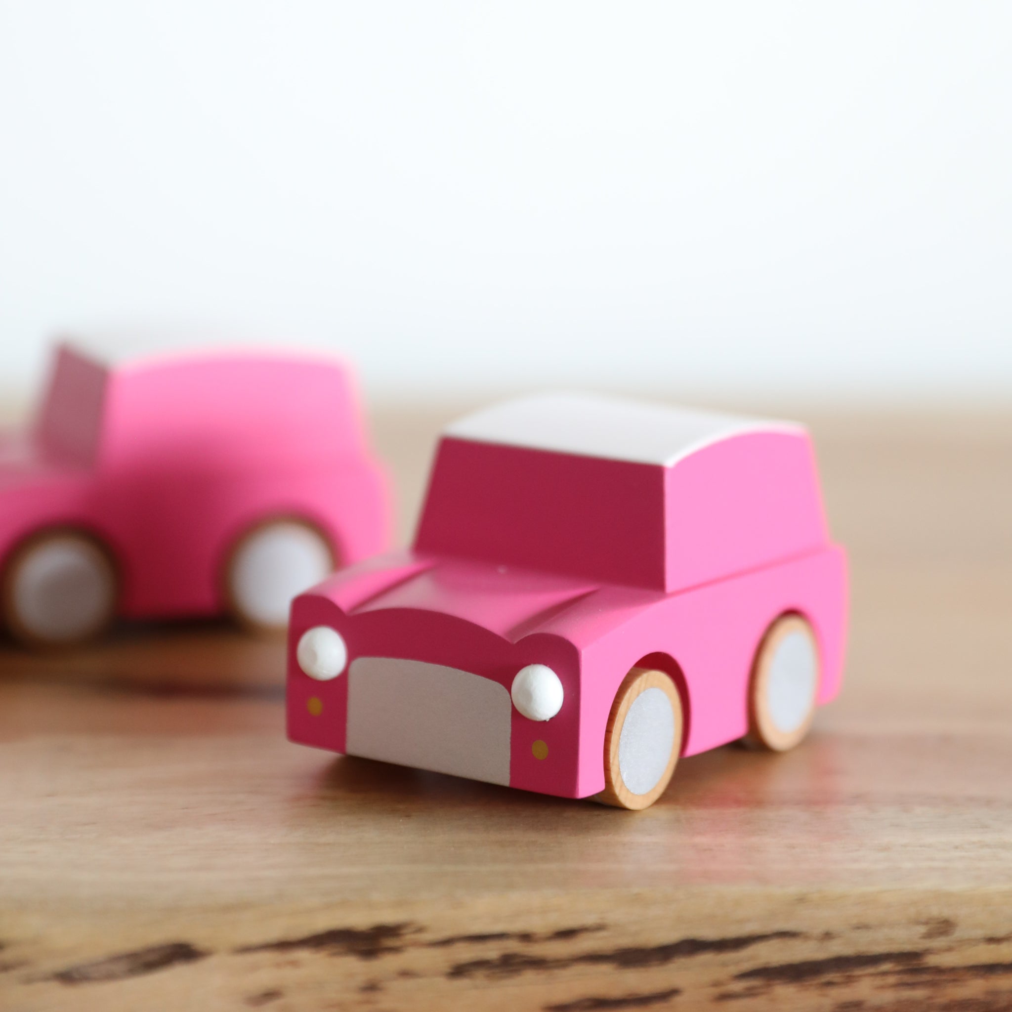 Wooden Classic Wind-up Car by Kiko+ & gg* - Pink